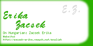 erika zacsek business card